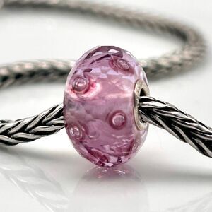 TROLLBEADS Hues of Heather LAA 925S NEW w Tags! Pink-Purple Facet w Bubbles